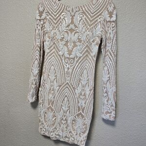 Elegant Cream Embroidered Dress